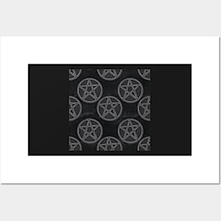 Dark Gothic Stone Pentagrams Posters and Art